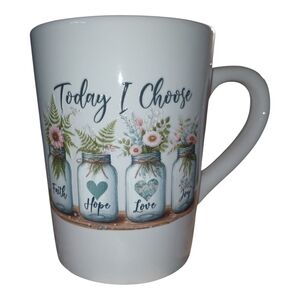 Hand Crafted White Mug with Floral Design